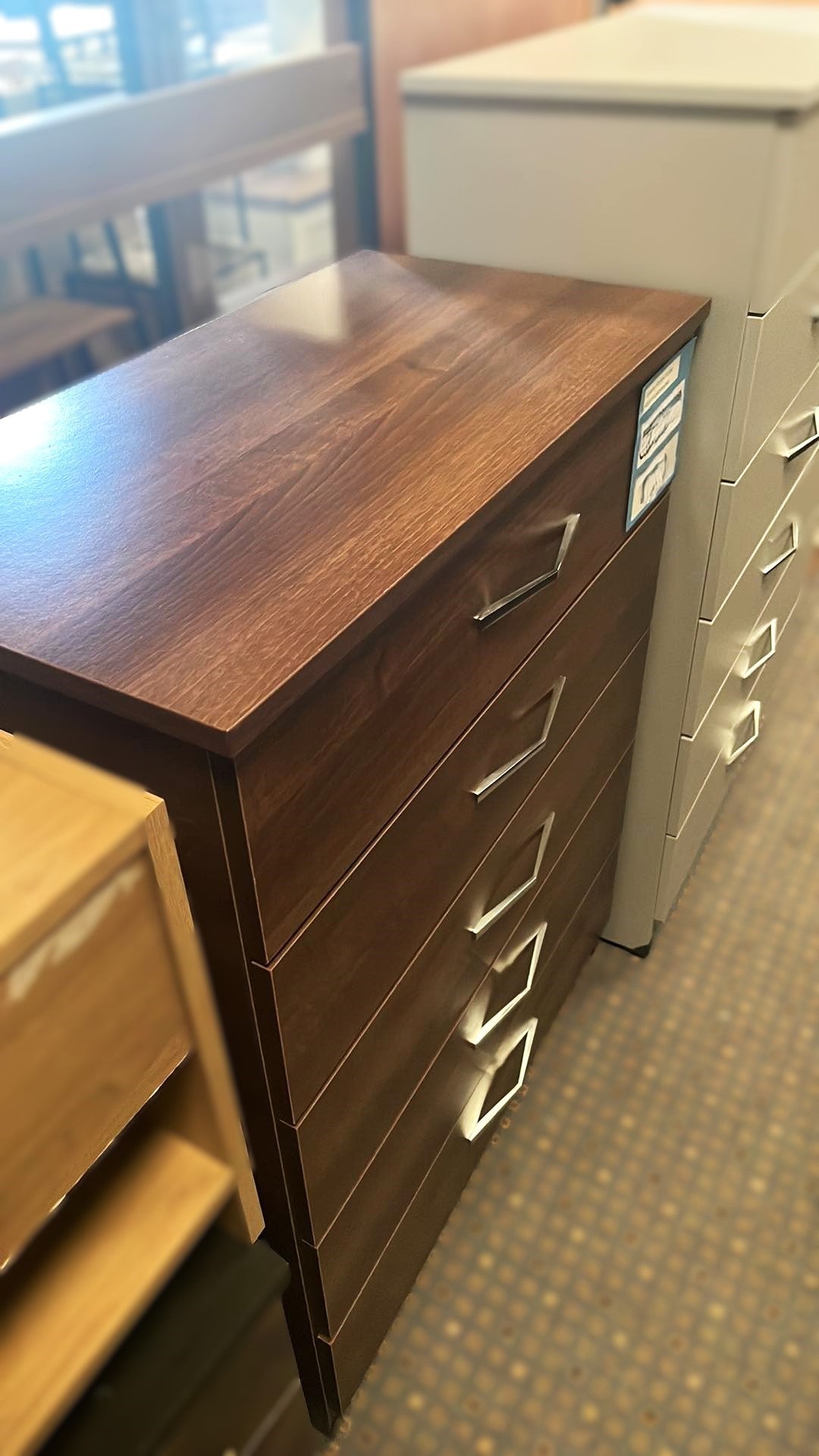 Assembled 5 Drawer Chest of Drawers - Walnut